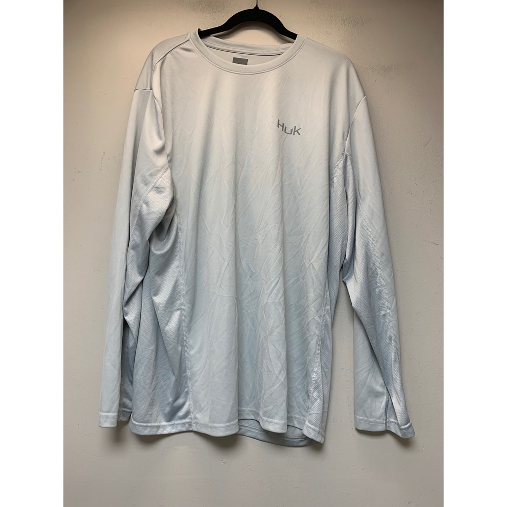 Huk Pursuit Performance Shirt Mens XXL Light Gray Excellent Long Sleeve Fishing